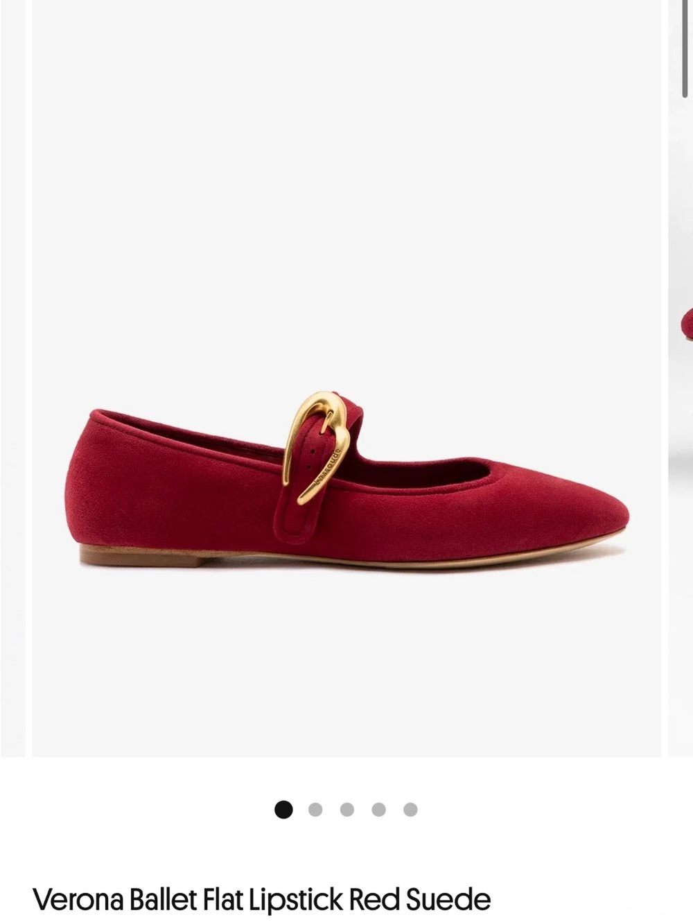 Larroudé Verona ballet flat in lipstick red suede